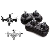 Propel RC Atom 1.0 Micro Drone Indoor/Outdoor Wireless Quadrocopter 2-Pack (Black/Silver)
