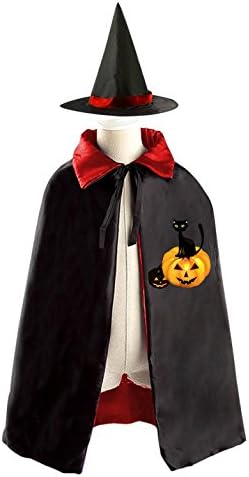 RODONOHalloween Pumpkin Lights And Cats CoolChildren CosplayCostume Wizard Witch Cloak