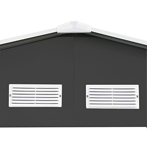 GARDIUN KIS12962 – Häuschen aus Metall, 7,74 m², außen, 241 x 321 x 205 cm, verzinkter Stahl, Anthrazitgrau – Bild 4