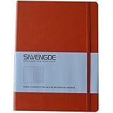 Siwengde Dotted-grid / Ruled / Lined / Bullet Journal Notebook (Bujo) Extra Large (B5,19cmx25cm) 7.5"x9.8" 160Pages Premium Thick Smooth Paper 100gsm Ink-proof (Orange)