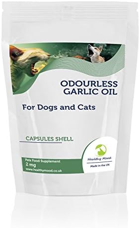 Odourless Garlic Oil 2mg for Dogs and Cats Pets Food Supplement 90 Capsules Help to Maintain a Healthy Heart and Circulation