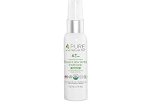 Pure and Natural Pet Organic Dental Solutions® USDA Certified Organic Plaque & Tartar Control Breath Spray 4 oz.