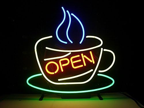 New Coffee Cafe Open Real Glass Neon Light Sign Home Beer Bar Pub Recreation Room Game Room Windows Garage Wall Sign L71