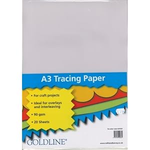 Clairefontaine-Goldline-Tracing-Paper-Pack-A3-20-Sheets Clairefontaine - Ref GCPA4CP20Z - Goldline - Goldline A4 Cartridge Paper, 120gsm, Suitable for Illustrations and…