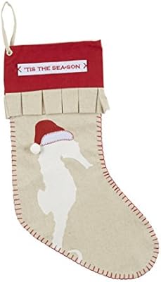Mud Pie Sea Christmas Home Decor Santa Hat Sea Linen Stocking 19