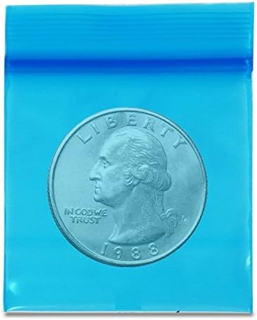 Apple Ziplock Bag -( 500ct Blue )- 2.5 Mil -- Mini Ziplock Baggies , #1515 Recloseable Bags 1.5" x 1.5" (( FREE 2 NBA PEN ))