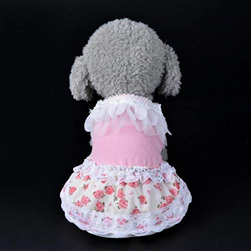 Fitfulvan Clearance!Dog Cat Bow Tutu Dress Lace Skirt Pet Puppy Dog Princess Costume Apparel Clothes(Pink,M)