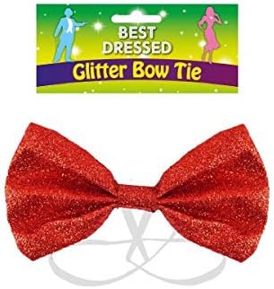 HENBRANDTBOW TIE GLITTER 12 X 7CM RED