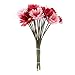 10 PCS Real Touch Latex Silk Artificial fake plastic Daisy Chrysanthemum Flowers Sun Chrysanthemum,Sunflower, Simulation Gerber, Dimorphotheca,Party Room home Decoration DIY Flower Bouquet (red)