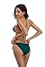 SHEKINI Women's Tie Side Bottom Push Up Padded Top Triangle Bikini Bathing Suit (Valley green, Medium/(US 8-10))