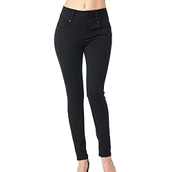 Wax Jeans Women's Push-Up Button Skinny True Stretch Jeans Butt
