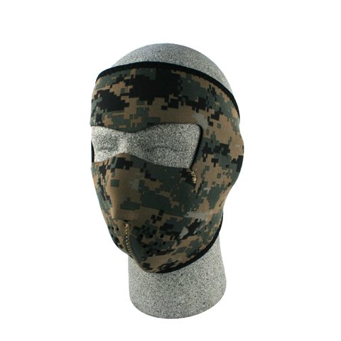 ZANheadgear Digital Neoprene Face Mask (Green Camouflage)