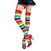 Zoopwon Rainbow Knee High Socks and Gloves - Stockings and Arm Warmers for Girls Women Party Costume（Socks Gloves）