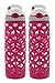 Contigo AUTOSPOUT Ashland Glass Water Bottle w/ Silicone Sleeve - Spout Shield Protects from Germs - BPA Free- Top Rack Dishwasher Safe -Great for Home and Travel - 20 Ounces, Berry (2 Pack)