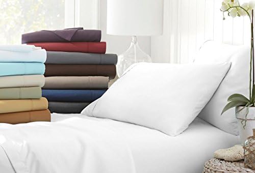 Egyptian Luxury Hotel Collection Bed Sheet Set - Hotel Quality Ultra Soft Double Brushed Microfiber Sheets with Deep Pocket - Hypoallergenic - King - White