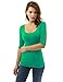 PattyBoutik Women Crochet Lace Inset Elbow Sleeve Blouse (Green Small)