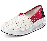 DADAWEN Women's Canvas Slip-On Toning Shoe Walking Sneaker