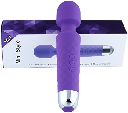 Personal Handheld Wand Massager , Magic Wand Therapeutic Percussion Cordless Rechargeable 8 Powerful Speeds &amp; 20 Pulsating Patterns Relaxation and Stress Reduction (Purple)