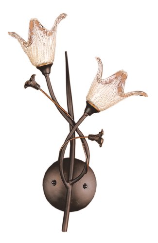 Elk 7953/2 2-Light Wall Bracket In Aged Bronze and Hand Blown Tulip Glass
