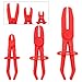 Swpeet 3Pcs Red Line Clamps Flexible Hose Clamps Pliers Kit, Hose Pinch Off Pliers Set Line Clamps for Brake Hoses, Fuel Hoses, Coolant Hoses, Most Flexible 15mm, 20mm and 25mm Hoses Clamps primary