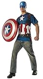Rubie's Costume Co Men's Avengers 2 Age Of Ultron Adult Captain America T-Shirt and Mask, Multi, X-Large