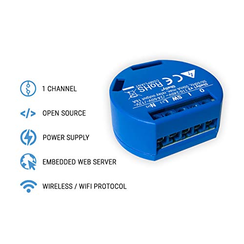 SHELLY 1 One Relay Switch Wireless WiFi Home Automation iOS Android Application 2 Pack Non-UL