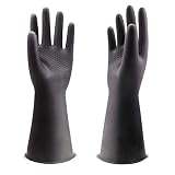 UXglove Chemical Resistant Gloves,Waterproof Cleaning Protective Safety Work Heavy Duty Gloves,12.6",Black 1 Pair Size Large