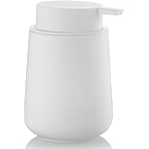 YAUKPH Matte Cream White Liquid Hand Soap Dispenser Plastic 11 oz - Modern Minimalist Style for Bathroom & Kitchen Countertop Refillable