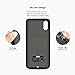 ZTESY iPhone X Battery Case, iPhone X 5000mAh Capacity Support Lightning Port Headphones Portable Charger Case Extended Battery Pack Charging Case with Kickstand Black