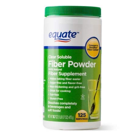Equate Sugar Free Fiber Supplement Powder, 125 Ct, 16.7 Oz Equate Sugar Free Fiber Supplement Powder, 125 Ct, 16.7 Oz