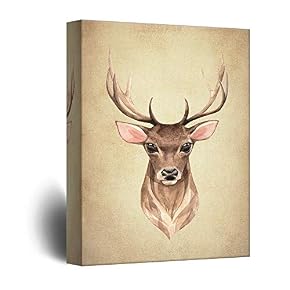 Watercolor Style Deer with Antlers