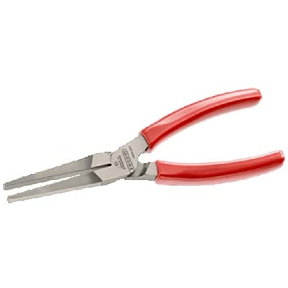 Facom 188A.20G Plate Nose Pliers with Carved PVC Handle, Red, 200 mm
