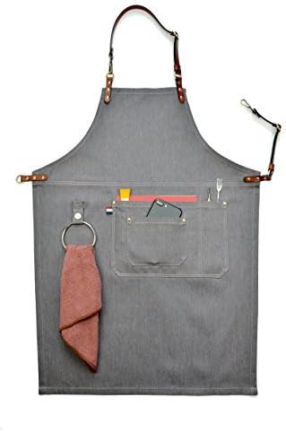 Professional Grade Chef Apron VANORIG for Kitchen BBQ Painting Grill and Cafe with Towel Loop + Tool Pockets + Quick Release Buckle (a, M)