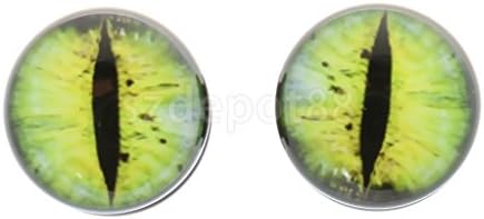 Yellow Cat Eye Flesh Double Flared Acrylic Ear Plug Tunnel Gauge Ear Expanders 14mm