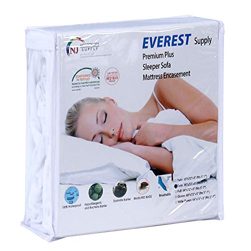 Polyzip Mattress Encasement Protector Breathable Fully Encased Machine Washable Non-Waterproof Breathable Zipper 6 Sided Cover Twin Sofa 38 by 72 inches fits 4 to 6 inch Depth