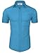 Tom's Ware Mens Casual Slim Fit Short Sleeve Winkle Free Button Down Shirt