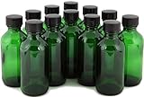 Vivaplex, 12, Green, 2 oz Glass Bottles, with Lids