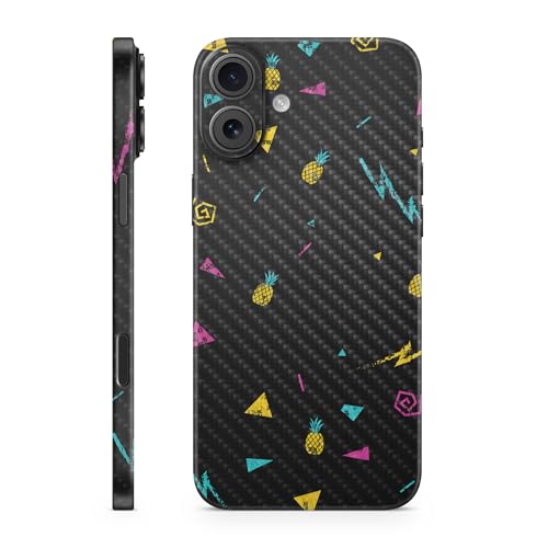 Carbon Fiber Phone Skin Compatible with Apple iPhone 16 Plus - Magic Pineapple…