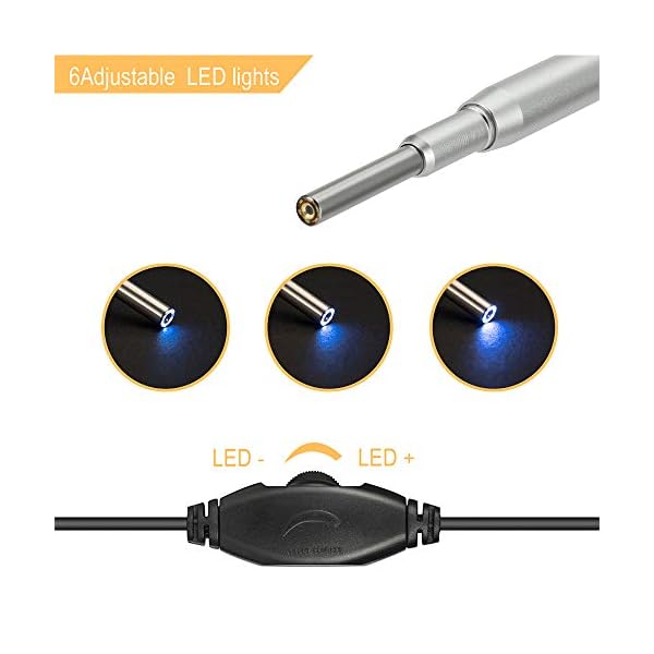 zroven Mini-Endoskop-Kamera 3.9MM 6 einstellbare LEDs Drei-in-One-Schnittstelle USB-Inspektion Ohr Nase Visual Health… – Bild 4