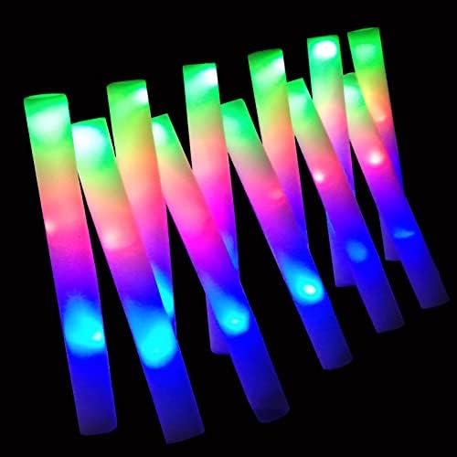 Bylaotrs Foam Glow Sticks Bulk 160 PCS,3 Modes Flashing LED Light