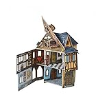 Keranova 370 Clever Paper The Medieval Town Collection 19 Piece Weaving Workroom 3D Puzzle, 13.5 x 10 x 14.5 cm, Multi Color