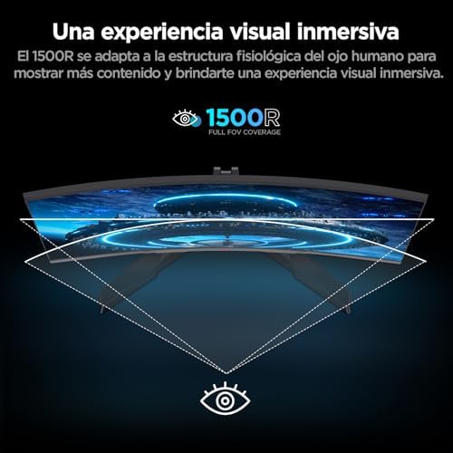 Monitor koorui de 27 polegadas, tela curva 1800r 1920 × 1080 (fhd), 144/165 hz, dci-p3 90%, moldura ultrafina, inclinação ajustável, compatível com hdmi/dp