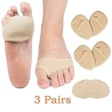 Ball of Foot Cushions & Foot Pads - Sisfung Silicone Metatarsal Sleeves & Self-Sticking Metatarsal Pads for Pain Relief, Support & All-Day Comfort - Reusable & Easy to Clean – 3 Pack