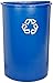 Rubbermaid Commercial Half Round Recycle Bin, 21-Gallon, Blue