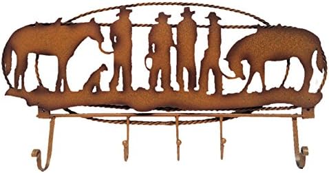 Western Decor Horses and Cowboys Metal Wall Hooks / Coat Hooks