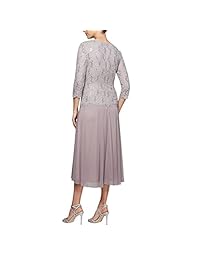 alex tardes Vestido largo de mujer con mangas de té (tallas chico y regular)