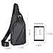 Stuo Men's Sling Bag Headphone Port Waterproof Crossbody Shoulder Bag Outdoor Cycling Messenger Chest Bag Black (black023)