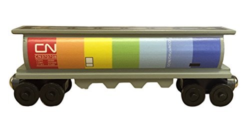 Canadian National Rainbow - Gray Cylinder Hopper - Wooden Toy Train by Whittle Shortline Railroad