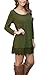 MiYang Women's Long Sleeve A-line Lace Stitching Trim Casual Dress M Army Green