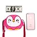 Hipiwe Kids Crossbody Purse Shoulder Bag Mini Cute Little Girls Purses Bags Cartoon Animal Preschool Messenger Handbag for Children Toddler Baby Girls (Pink Penguin)